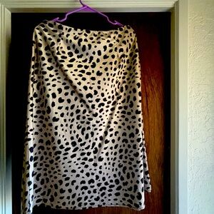 Silky satiny animal print skirt